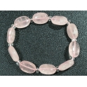 Rose Quartz flat oval beads bracelet