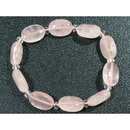 Rose Quartz flat oval beads bracelet Rose Quartz flat oval beads bracelet