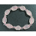 Rose Quartz faceted oval beads bracelet