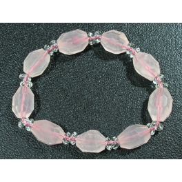 Rose Quartz faceted oval beads bracelet Rose Quartz faceted oval beads bracelet
