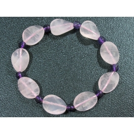 Rose Quartz faceted twisted oval beads bracelet Rose Quartz faceted twisted oval beads bracelet