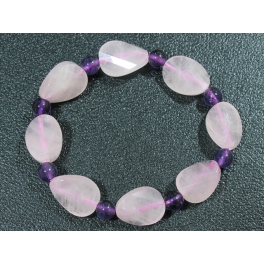 Rose Quartz faceted twisted oval beads bracelet Rose Quartz faceted twisted oval beads bracelet
