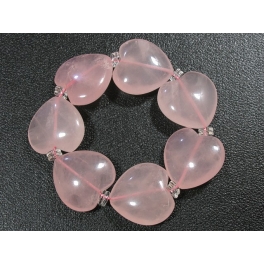 Rose Quartz heart beads bracelet Rose Quartz heart beads bracelet