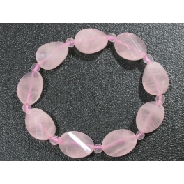 Rose Quartz faceted oval twist beads bracelet Rose Quartz faceted oval twist beads bracelet