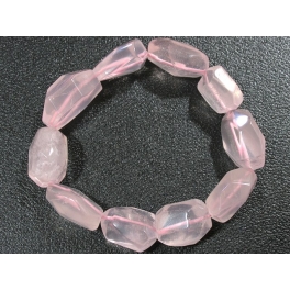Rose Quartz faceted irregular beads bracelet Rose Quartz faceted irregular beads bracelet