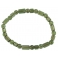 Moldavite barrel + round beads bracelet
