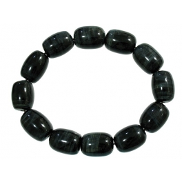 Blue Tiger's Eye barrel beads Bracelet Blue Tiger's Eye barrel beads Bracelet