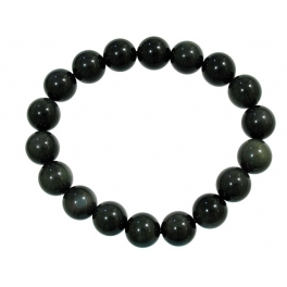 Rainbow obsidian round beads bracelet