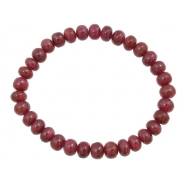 Ruby faceted flat beads bracelet