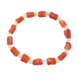 Red coral irregular beads bracelet Red coral irregular beads bracelet