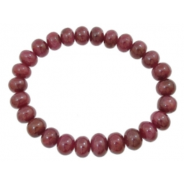 Ruby flat beads bracelet