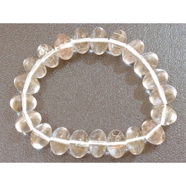 Silver Rutilated Quartz flat beads bracelet