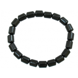 Black Tektite barrel shaped beads bracelet Black Tektite barrel shaped beads bracelet
