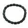Black Tektite barrel shaped beads bracelet