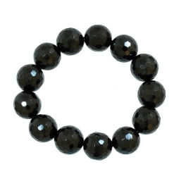 Black Onyx faceted round beads bracelet Black Onyx faceted round beads bracelet