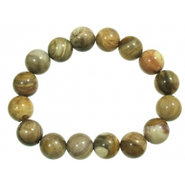 Petrified Wood round beads bracelet Petrified Wood round beads bracelet