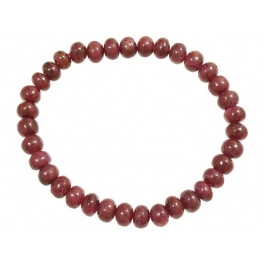 Ruby flat beads bracelet