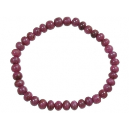Ruby flat beads bracelet