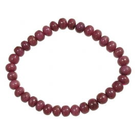 Ruby flat beads bracelet