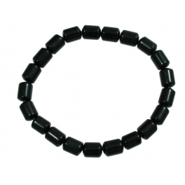 Black Tektite barrel shaped beads bracelet Black Tektite barrel shaped beads bracelet