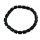 Black Tektite barrel shaped beads bracelet