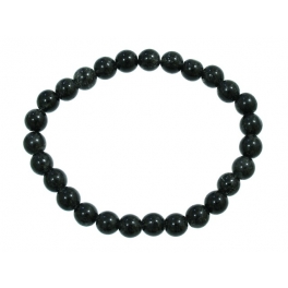 Black Tourmaline Quartz round beads bracelet