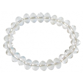 White Quartz Crystal flat beads bracelet White Quartz Crystal flat beads bracelet
