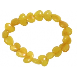 Amber heart beads Bracelet