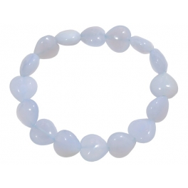 Blue chalcedony heart shaped beads bracelet Blue chalcedony heart shaped beads bracelet