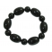 Black Onyx round & barrel beads bracelet