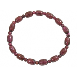 Garnet barrel & round beads bracelet Garnet barrel & round beads bracelet