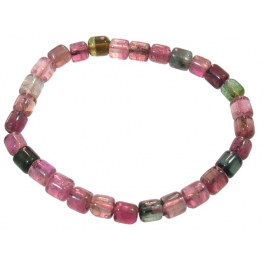 Muticolor Tourmaline barrel beads bracelet Muticolor Tourmaline barrel beads bracelet