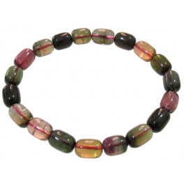 Muticolor Tourmaline barrel beads bracelet Muticolor Tourmaline barrel beads bracelet