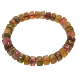 Muticolor Tourmaline barrel beads bracelet Muticolor Tourmaline barrel beads bracelet