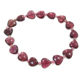 Red color Tourmaline heart & round beads bracelet Red color Tourmaline heart & round beads bracelet