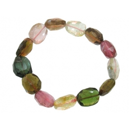 Muticolor Tourmaline faceted irregular beads bracelet Muticolor Tourmaline faceted irregular beads bracelet