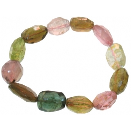 Muticolor Tourmaline faceted irregular beads bracelet Muticolor Tourmaline faceted irregular beads bracelet