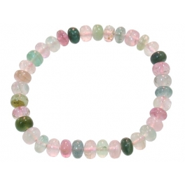 Muticolor Tourmaline flat beads bracelet Muticolor Tourmaline flat beads bracelet