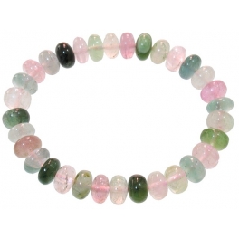 Muticolor Tourmaline flat beads bracelet Muticolor Tourmaline flat beads bracelet
