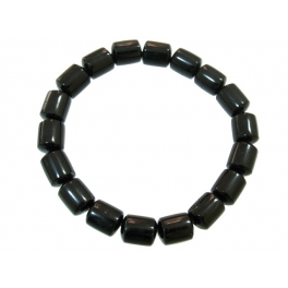 Black Tourmaline barrel shaped beads bracelet Black Tourmaline barrel shaped beads bracelet