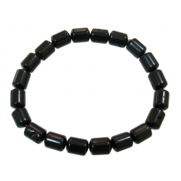Black Tektite barrel shaped beads bracelet Black Tektite barrel shaped beads bracelet
