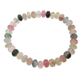 Muticolor Tourmaline flat beads bracelet Muticolor Tourmaline flat beads bracelet