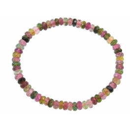 Muticolor Tourmaline faceted flat beads bracelet Muticolor Tourmaline faceted flat beads bracelet