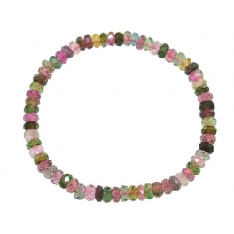 Muticolor Tourmaline faceted flat beads bracelet Muticolor Tourmaline faceted flat beads bracelet