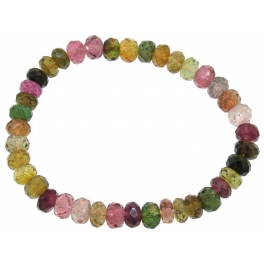 Muticolor Tourmaline faceted round beads bracelet Muticolor Tourmaline faceted round beads bracelet