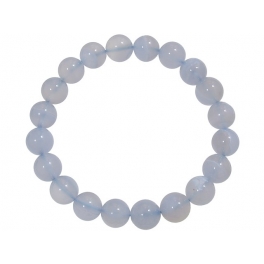 Blue chalcedony round beads bracelet Blue chalcedony round beads bracelet