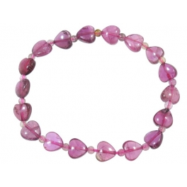 Red color Tourmaline heart & round beads bracelet Red color Tourmaline heart & round beads bracelet