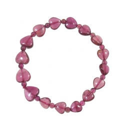 Red color Tourmaline heart & round beads bracelet Red color Tourmaline heart & round beads bracelet