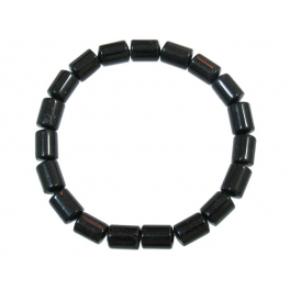 Black Tourmaline barrel beads bracelet Black Tourmaline barrel beads bracelet