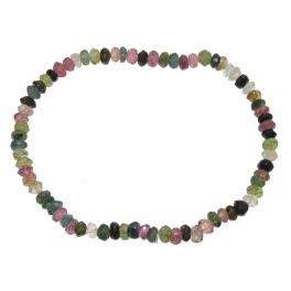 Muticolor Tourmaline faceted flat beads bracelet Muticolor Tourmaline faceted flat beads bracelet